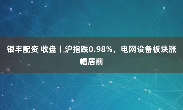 银丰配资 收盘丨沪指跌0.98%，电网设备板块涨幅居前