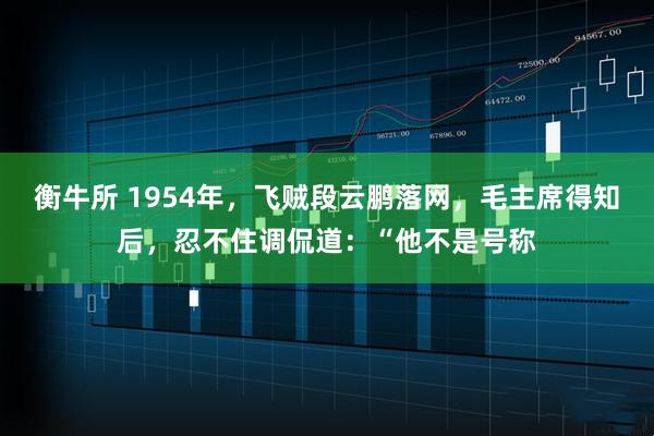 衡牛所 1954年，飞贼段云鹏落网，毛主席得知后，忍不住调侃道：“他不是号称