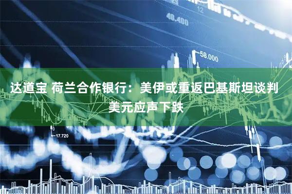达道宝 荷兰合作银行:美伊或重返巴基斯坦谈判 美元应声下跌